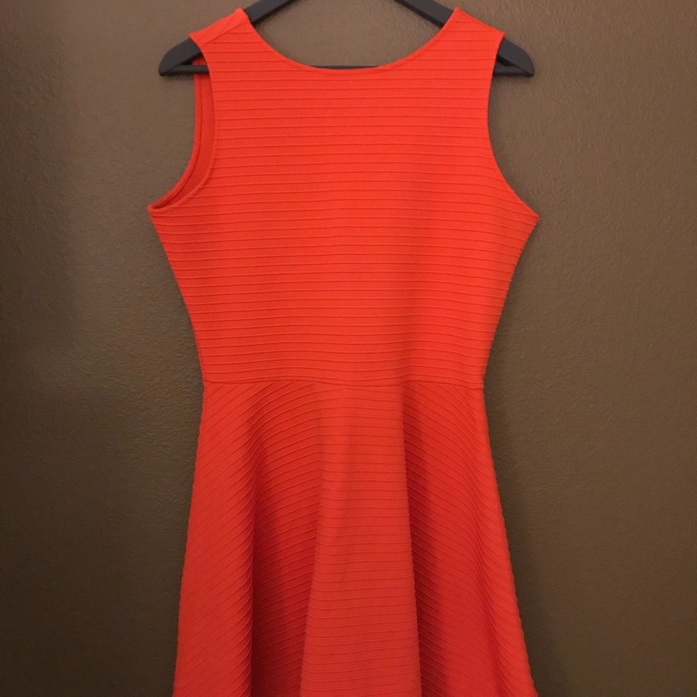 ASOS neon orange mini skater dress